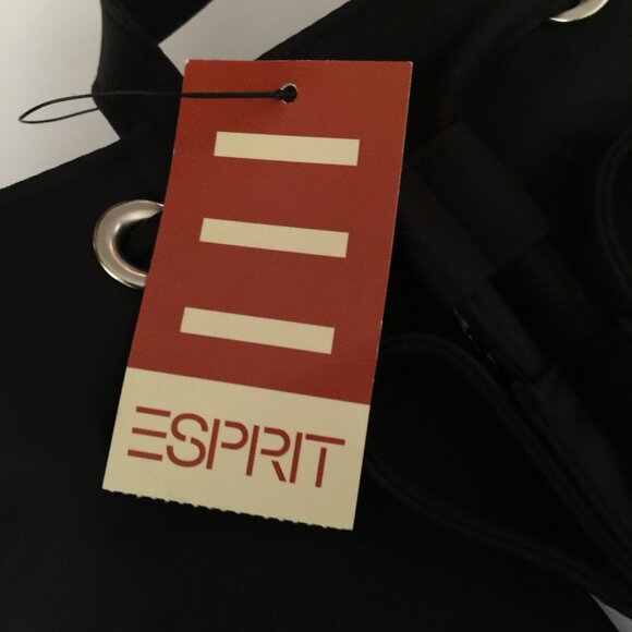 ESPRIT VINTAGE Authentic Nylon Backpack NEW with TAGS - Black - Picture 15 of 16